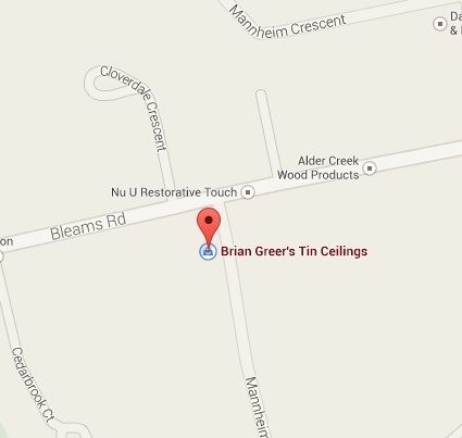Brian Greer's Tin Ceiling Showroom Location